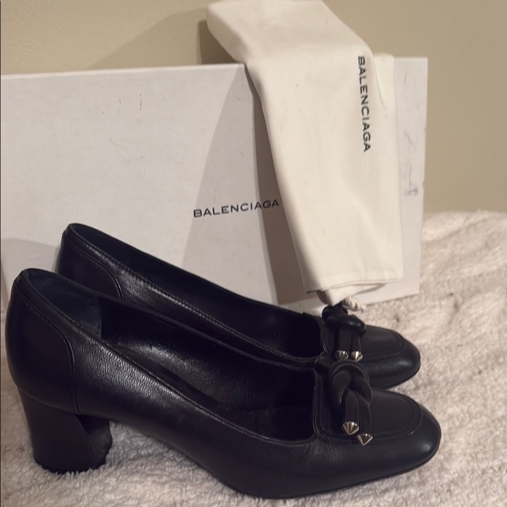 Balenciaga Black Heels with Chunky Elegance
